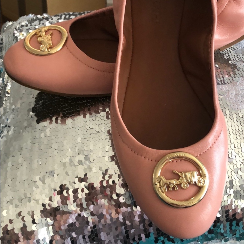 Perfectly pink Coach leather ballet slippers